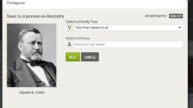 Saving a Find A Grave Page To Ancestry
