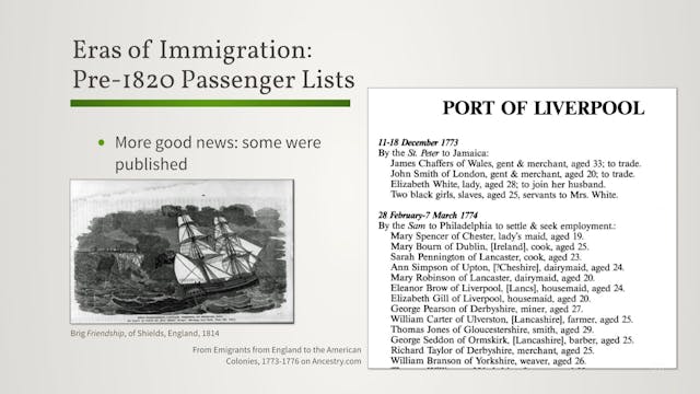 Eras of Passenger Lists