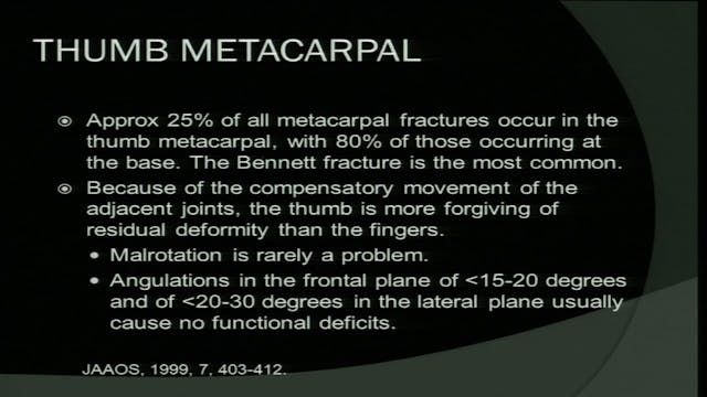 Fractures of the Metacarpals and Phal...