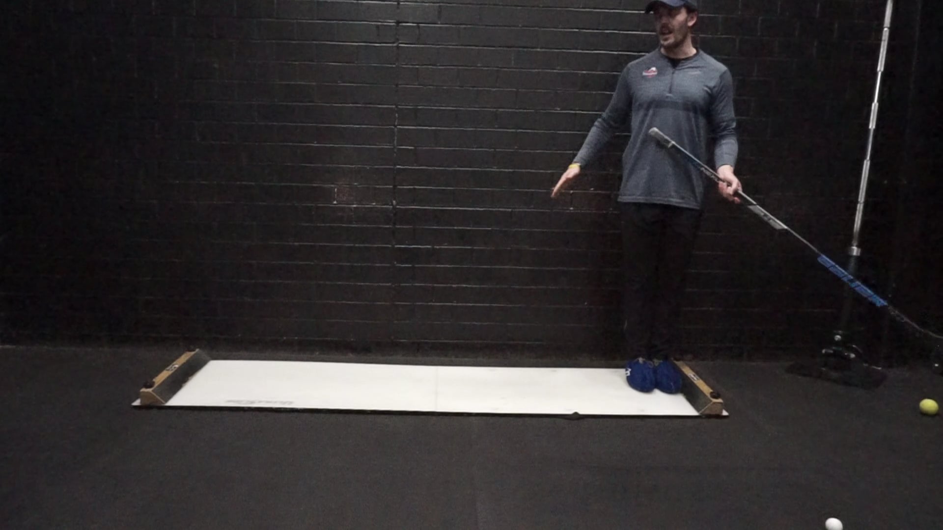Slideboard - Single Leg Push with Golf Ball Dribble
