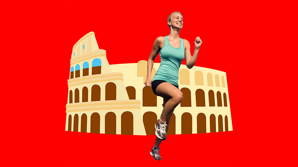 Roberta ran rings around the Roman ruins