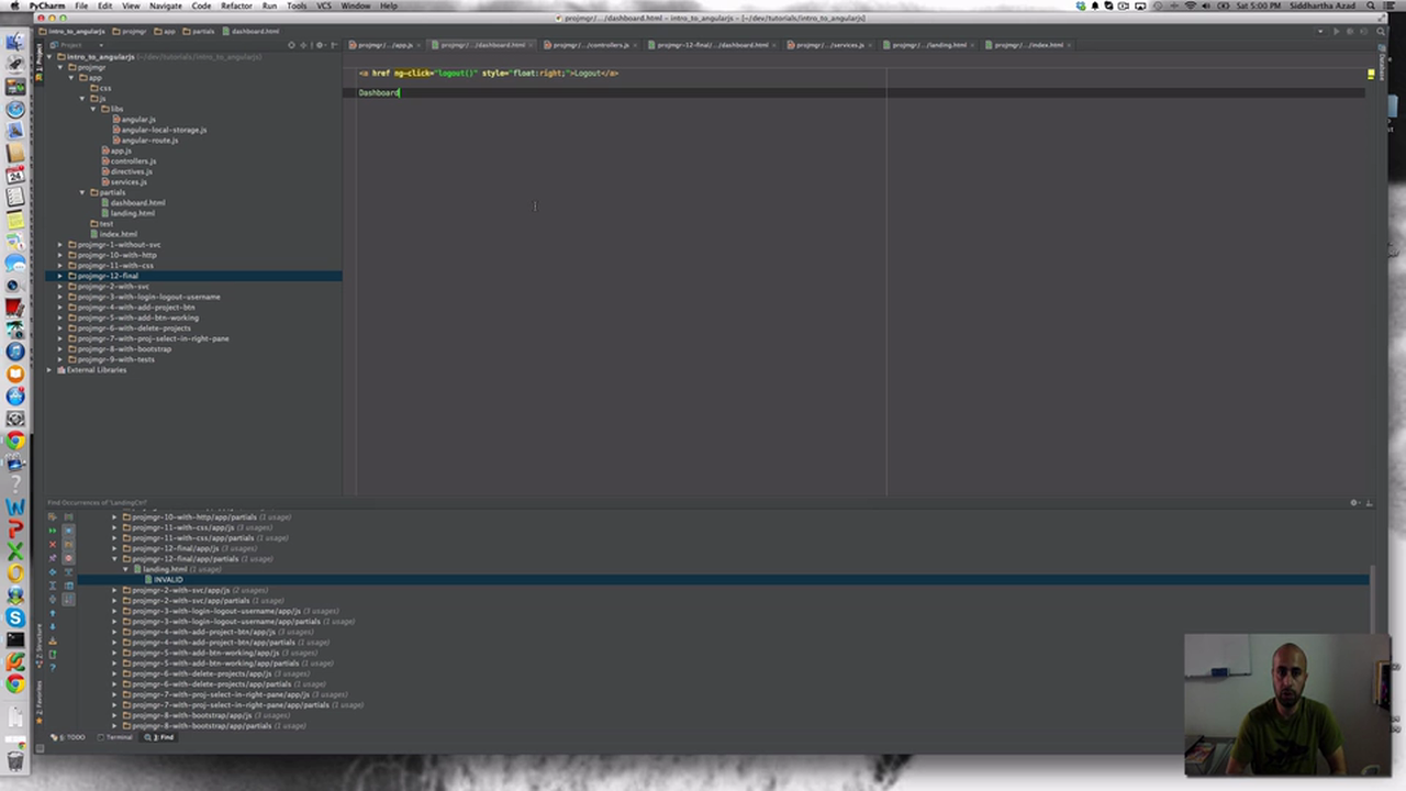 Building the Dashboard - ng-include