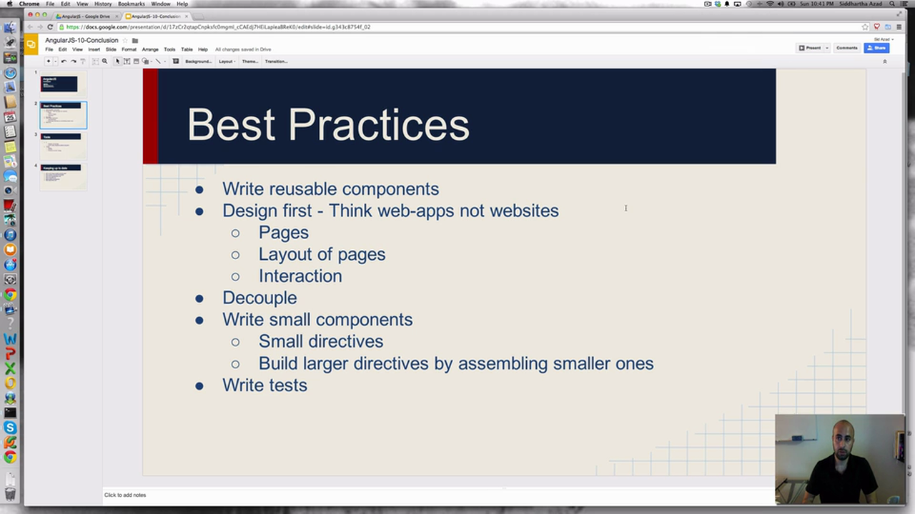 AngularJS: Conclusion, Best Practices, Tips, Libraries