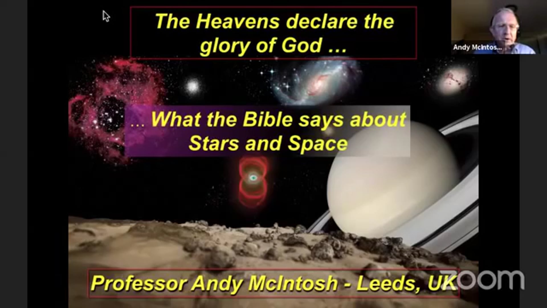 The Heavens Declare the Glory of God [LIVE] (with Prof. Andy McIntosh)