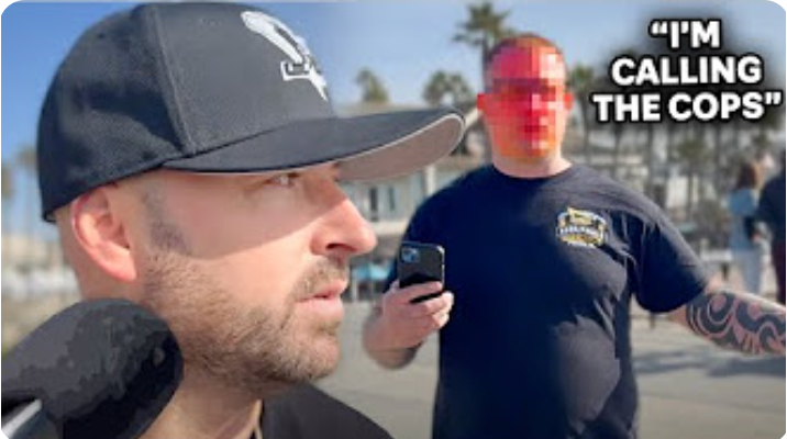 Man Threatens to the Call Cops on Street Preacher for this....