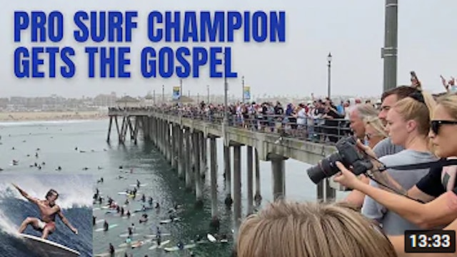Pro Surfer Gets an Earful from Ray Comfort