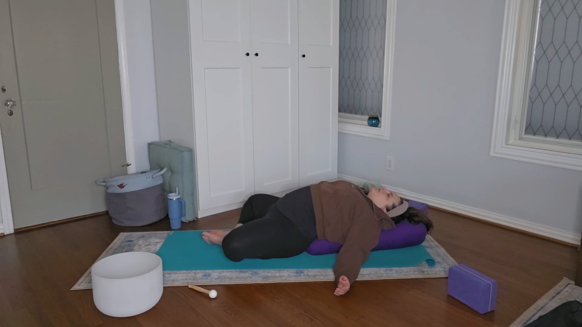 Grounding Restorative yoga with sound bowl