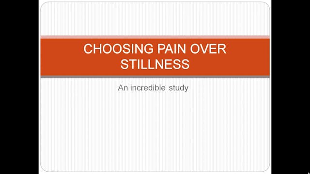 Lesson 3: Choosing Pain over Stillness