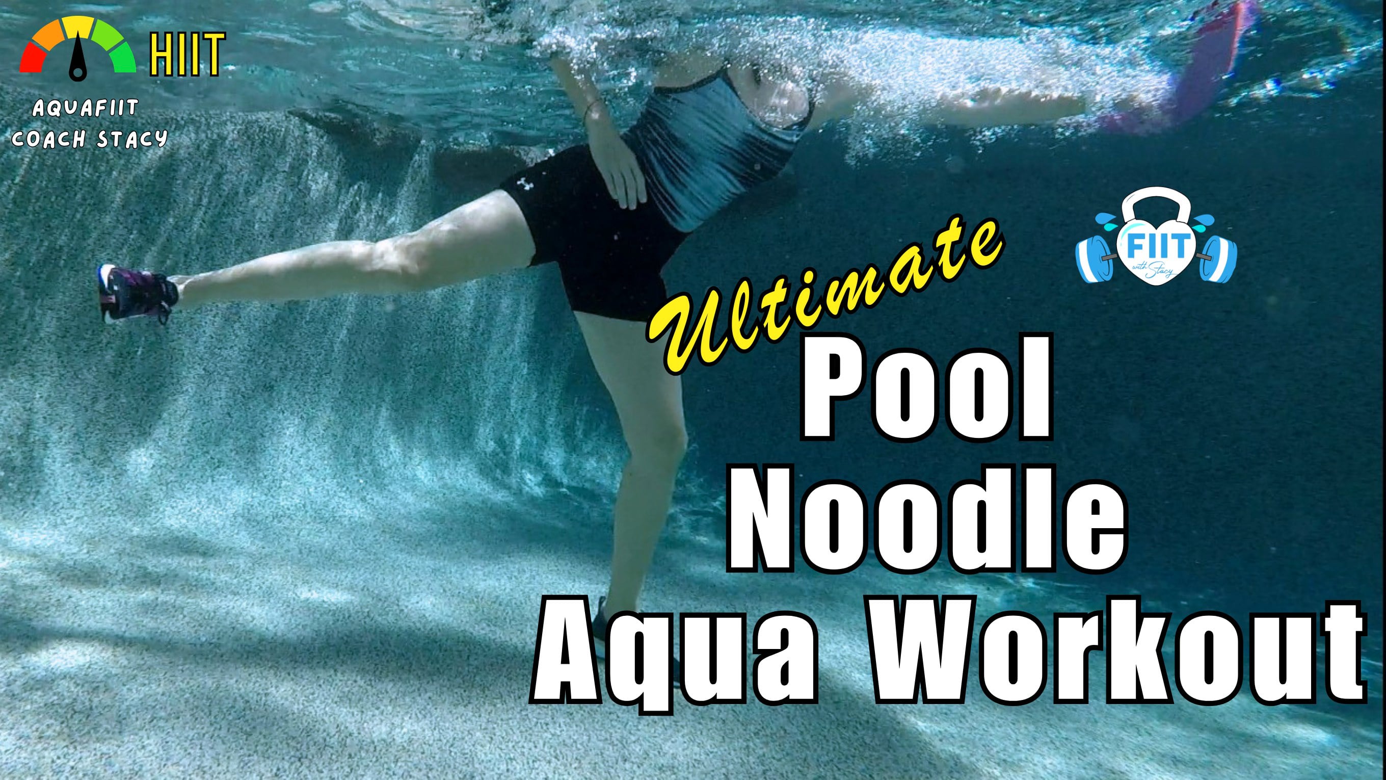Ultimate HIIT Pool Noodle Aqua Workout (No Music) - 45 minutes