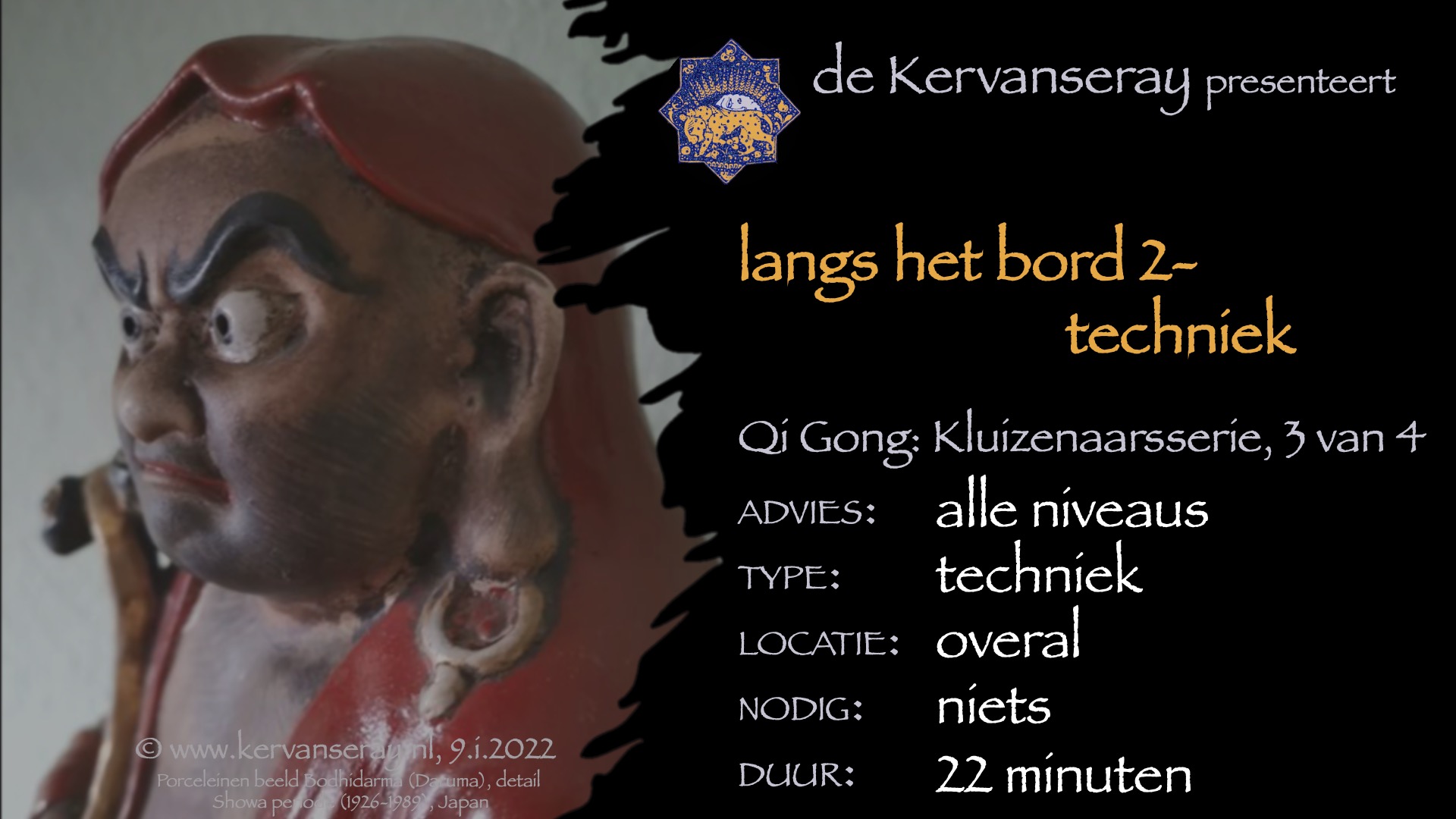 instructie qi gong: langs het bord 2, oefening 3 van de kluizenaarsserie