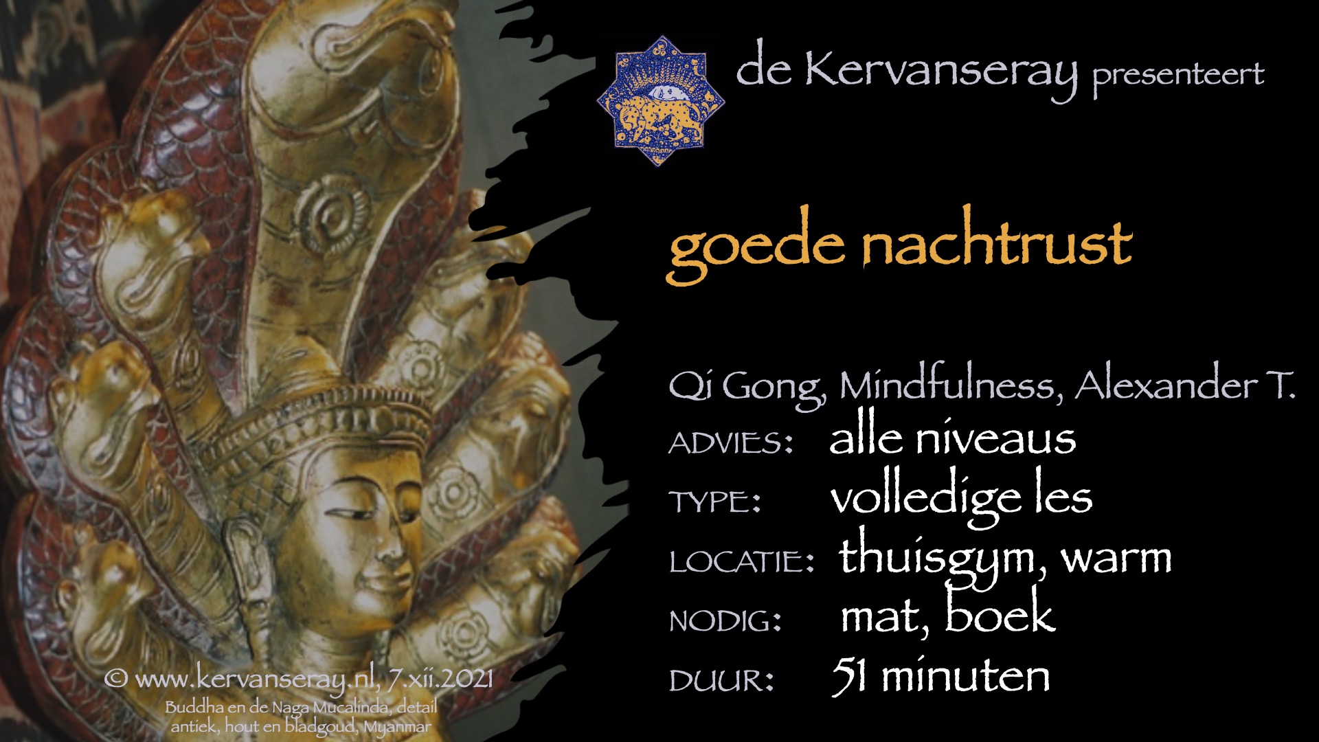 les: qi gong oefening, handmassage en meditatie voor een ontspannen nachtrust