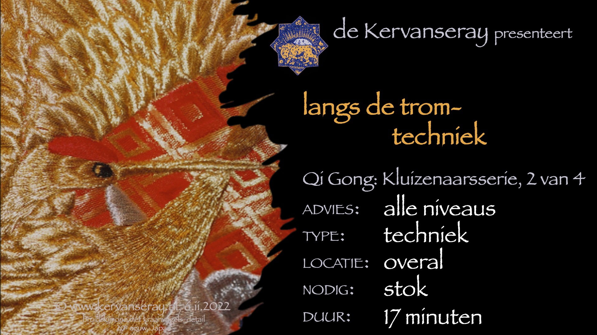 instructie qi gong: langs de trom, oefening 2 van de kluizenaarsserie