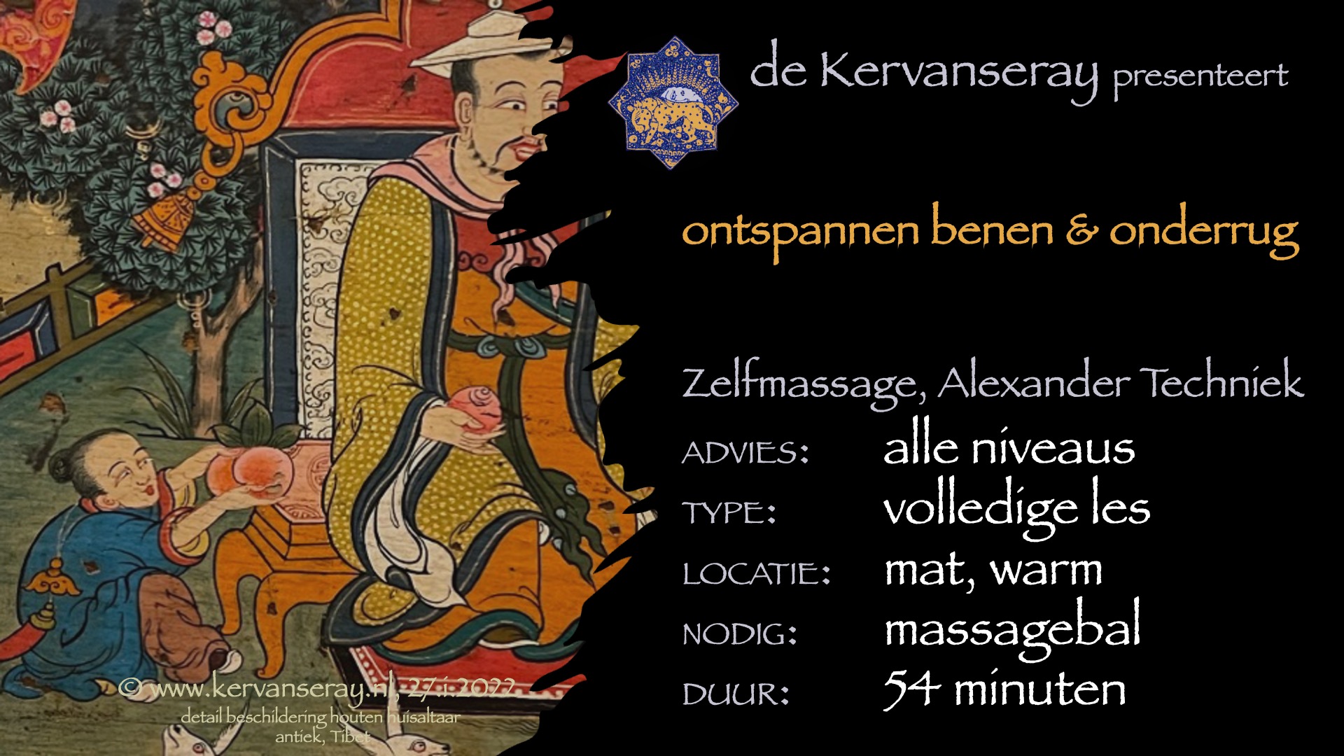 les: door zelfmassage en oefeningen ontspannen van de benen en de onderrug