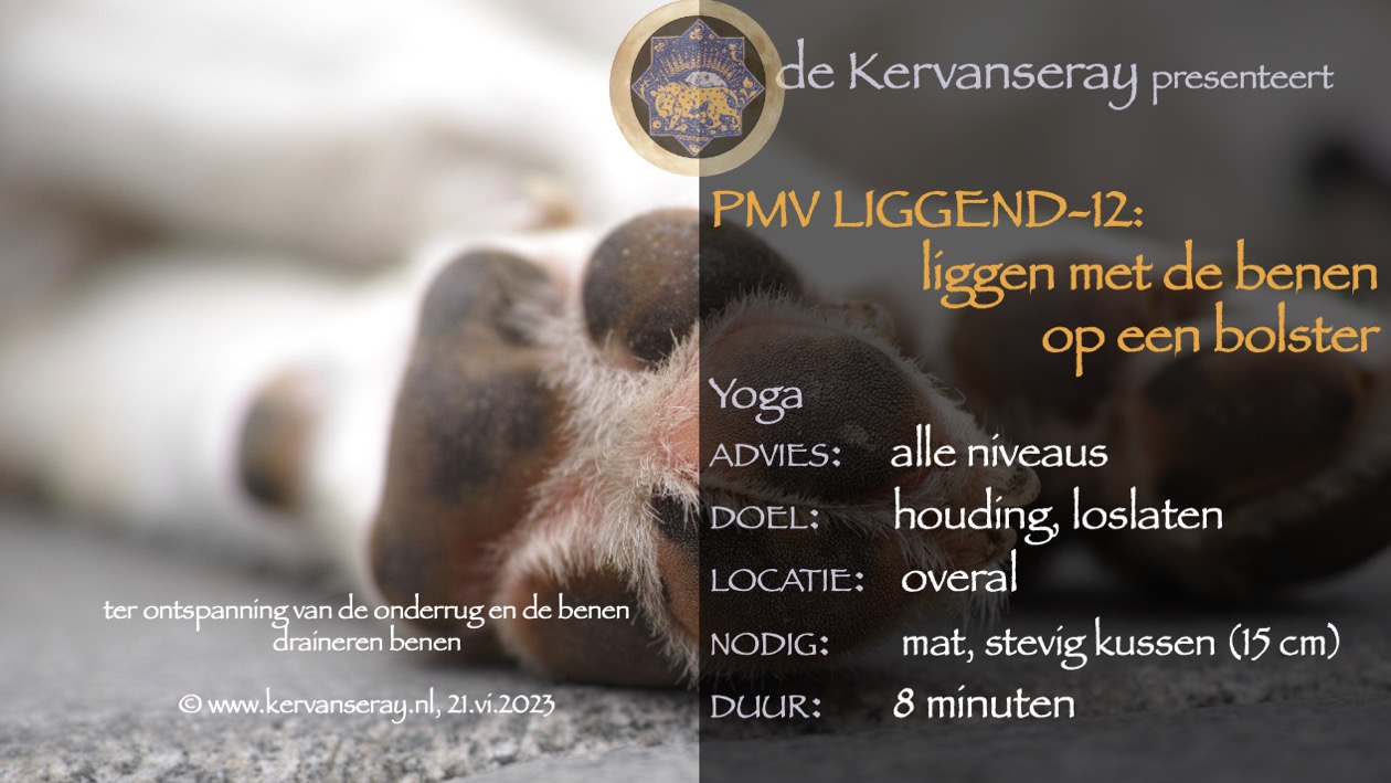 oefening reset PMV liggend: 12 liggen met de benen op, op een bolster