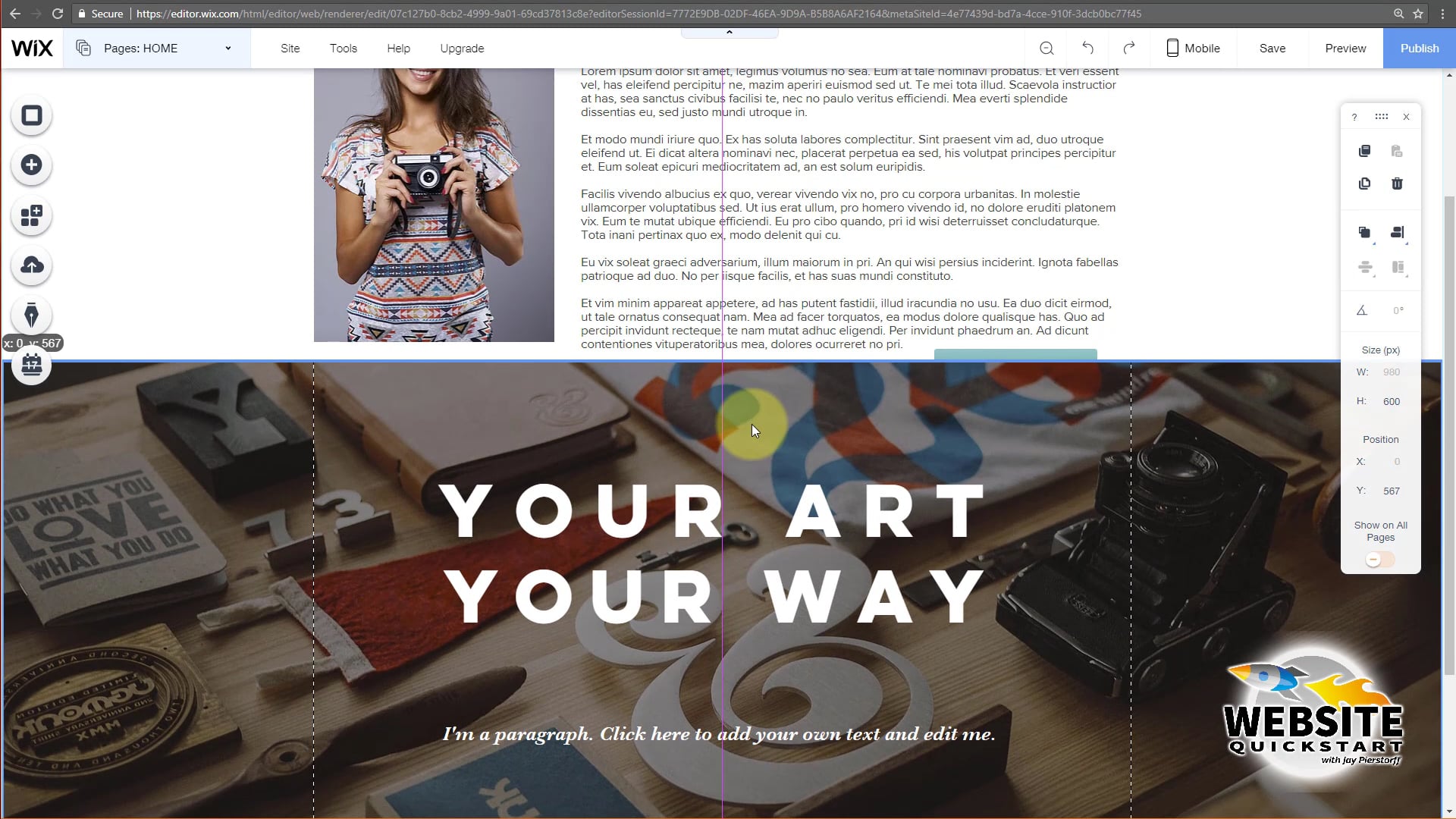 JP-Wix 4-Adding Buttons Boxes Strips and Footers