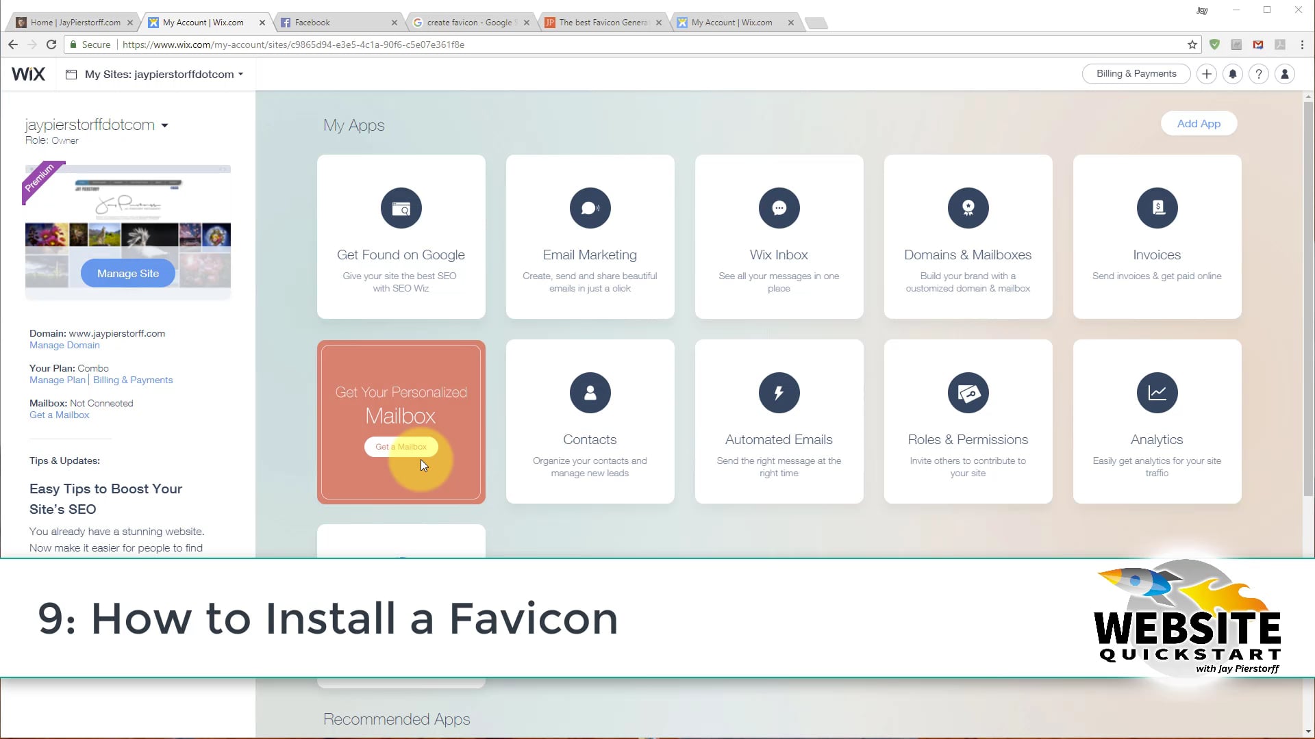 JP-Wix 9  How to Install a Favicon