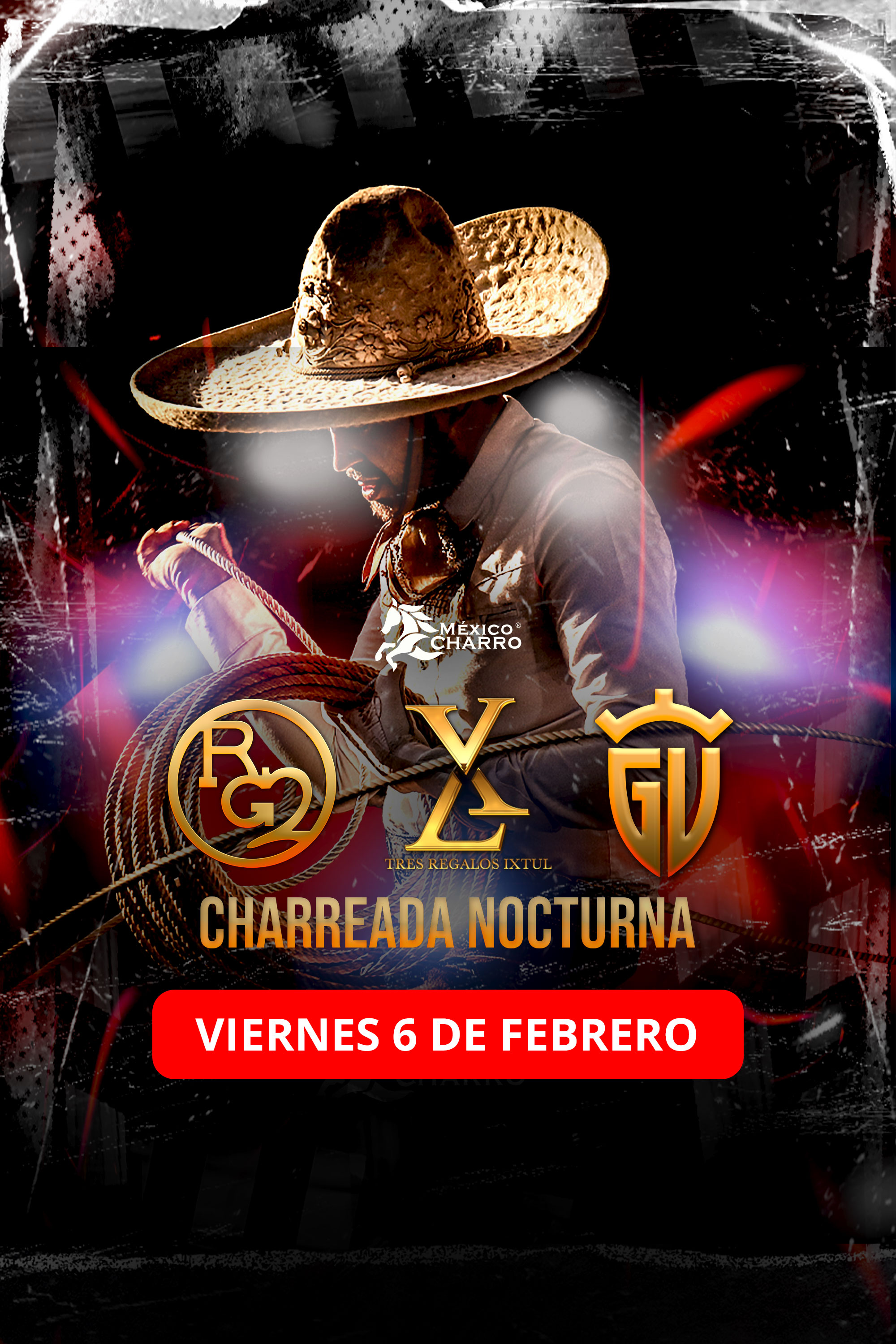 Lienzo Charro Hermoso Cariño: Nocturna