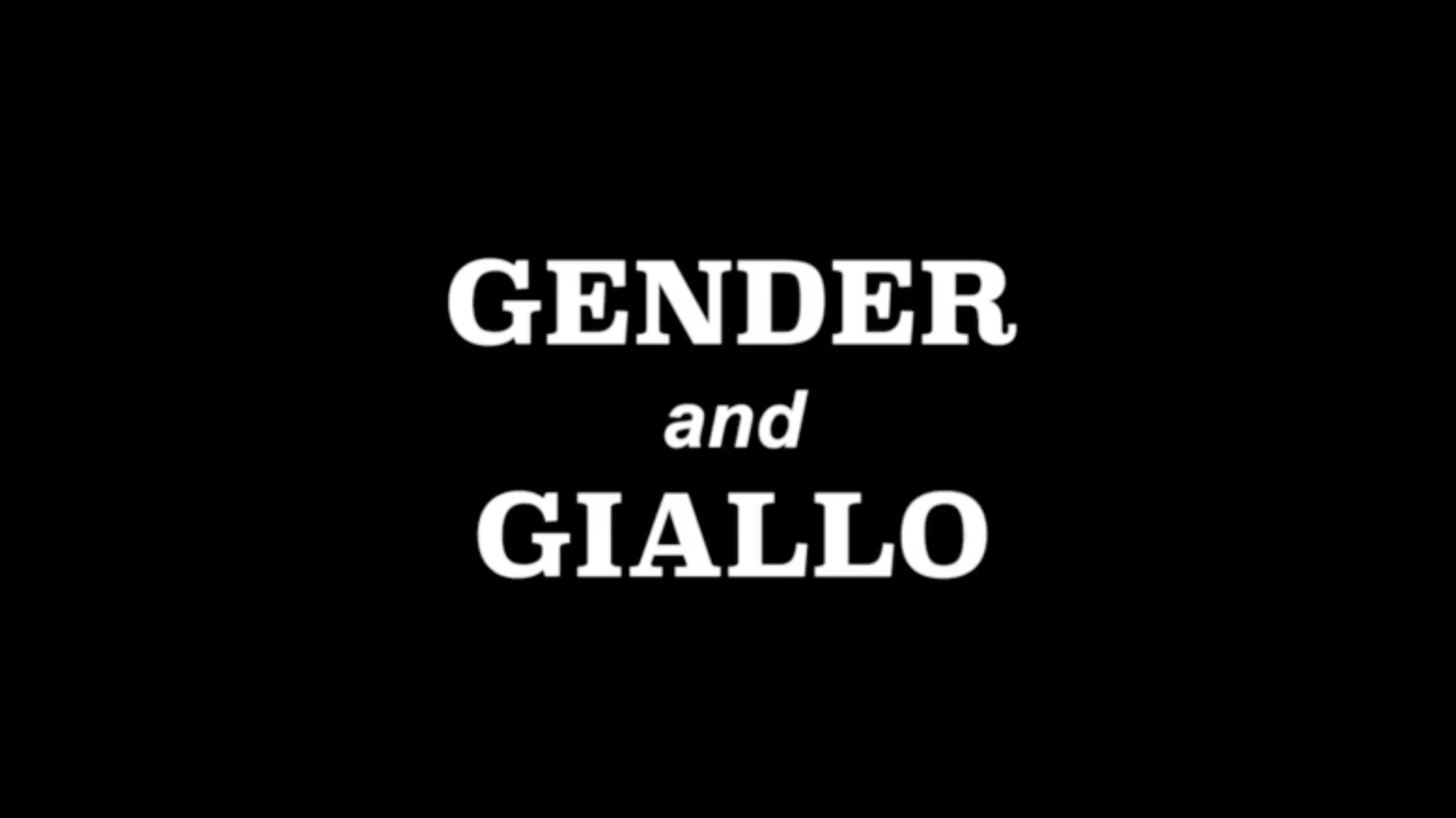 Gender and Giallo