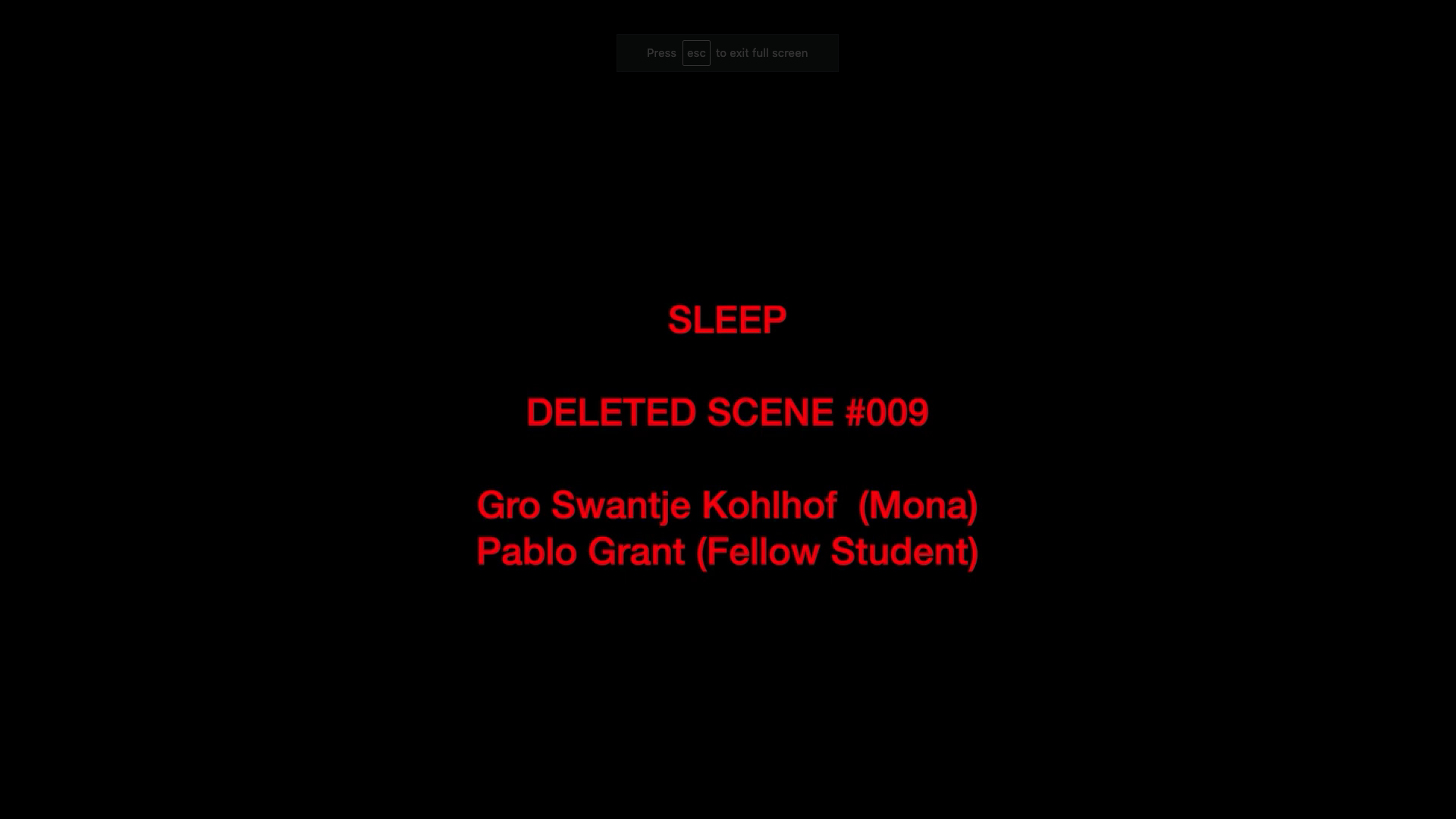 An Invitation to Normality (deleted scene #1)