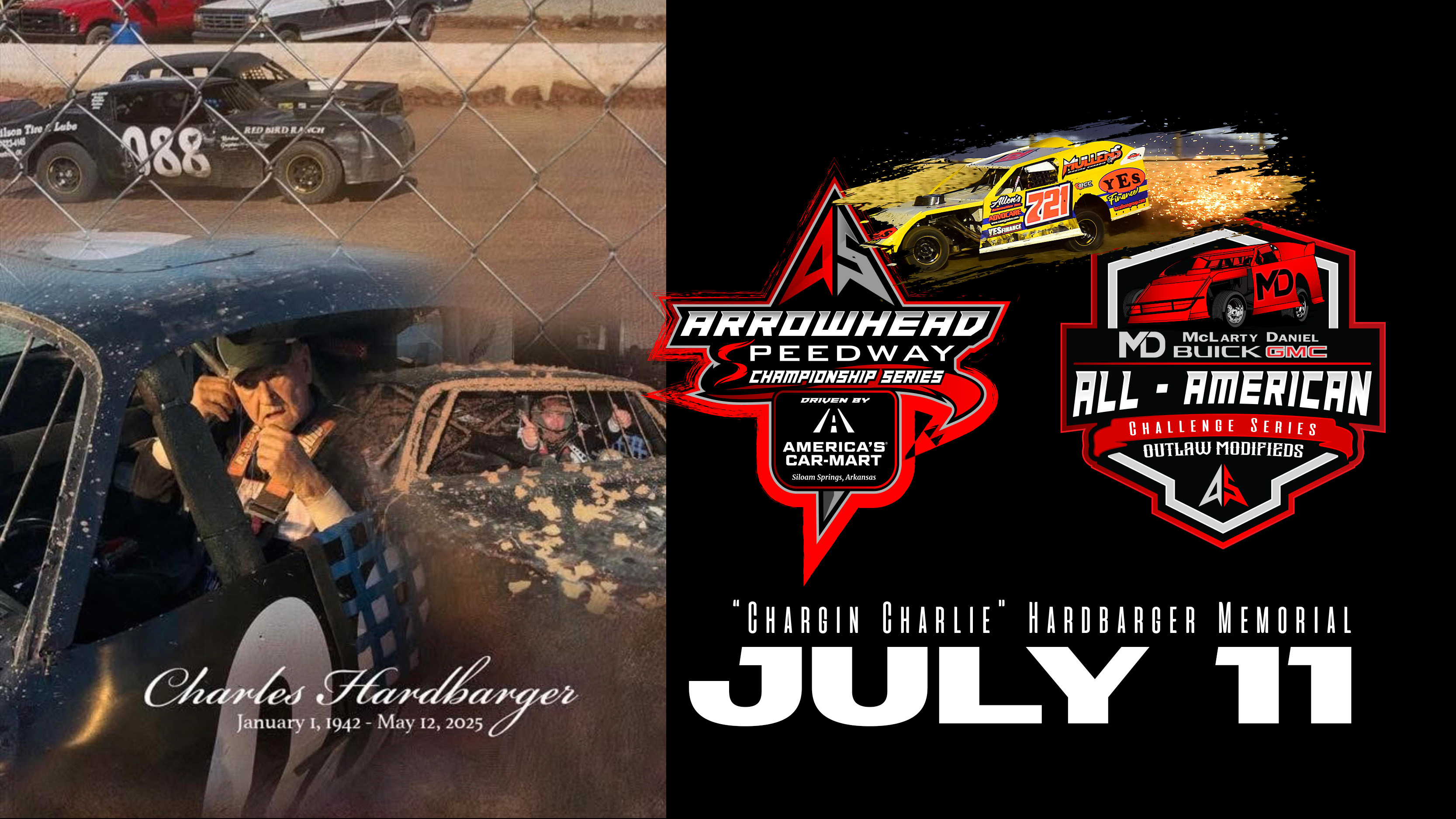 Chargin Charlie Hardbarger Memorial at Arrowhead! - 07/12/2025, 05:49:31