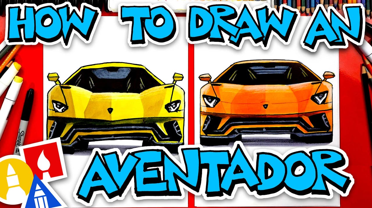How To Draw A Lamborghini Aventador S Front View Art For
