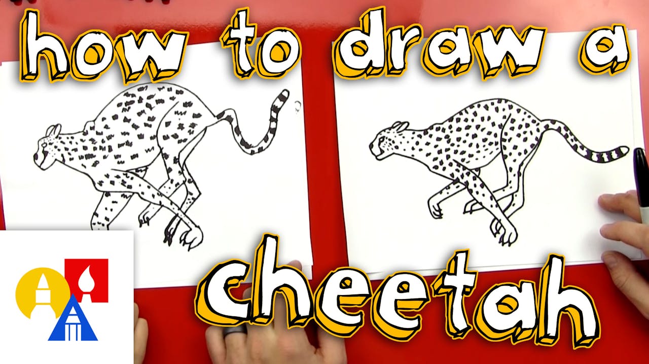 How To Draw A Cheetah - Cats - Art For Kids Hub