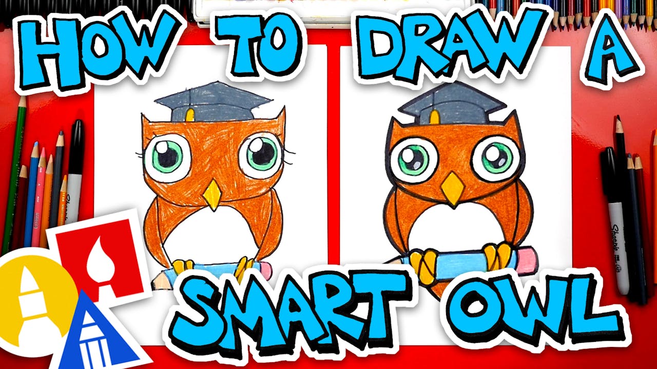 How To Draw A Smart Owl - Forest - Art For Kids Hub How To Draw A Smart Owl - Forest - Art For Kids Hub