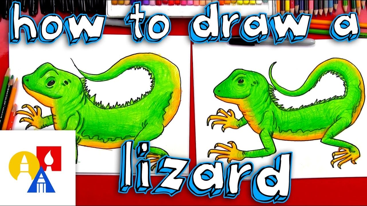How To Draw A Realistic Lizard - Reptile - Art For Kids Hub