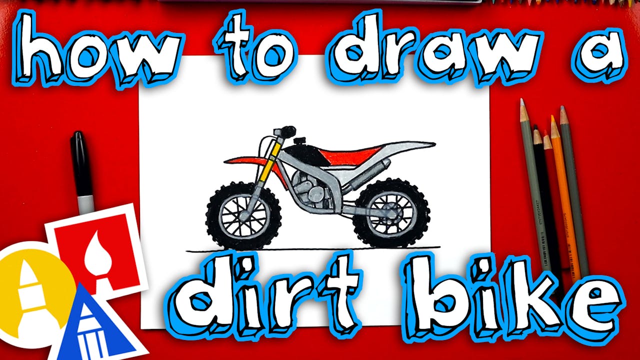 How To Draw A Dirt Bike - Vehicles - Art For Kids Hub