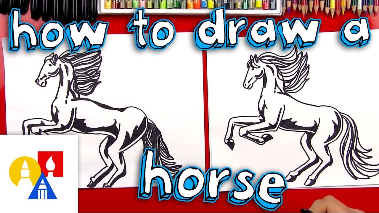How To Draw A Realistic Horse (part1) - Farm - Art For Kids Hub