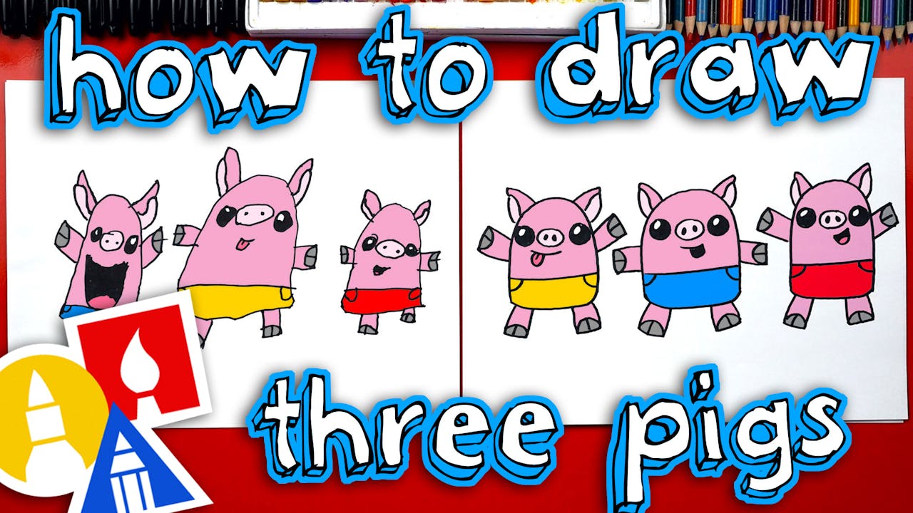 How To Draw The Three Little Pigs Art For Kids Hub