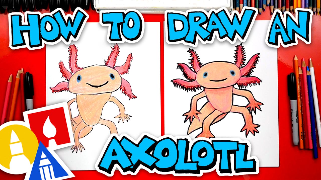 How To Draw An Axolotl - Ocean - Art For Kids Hub