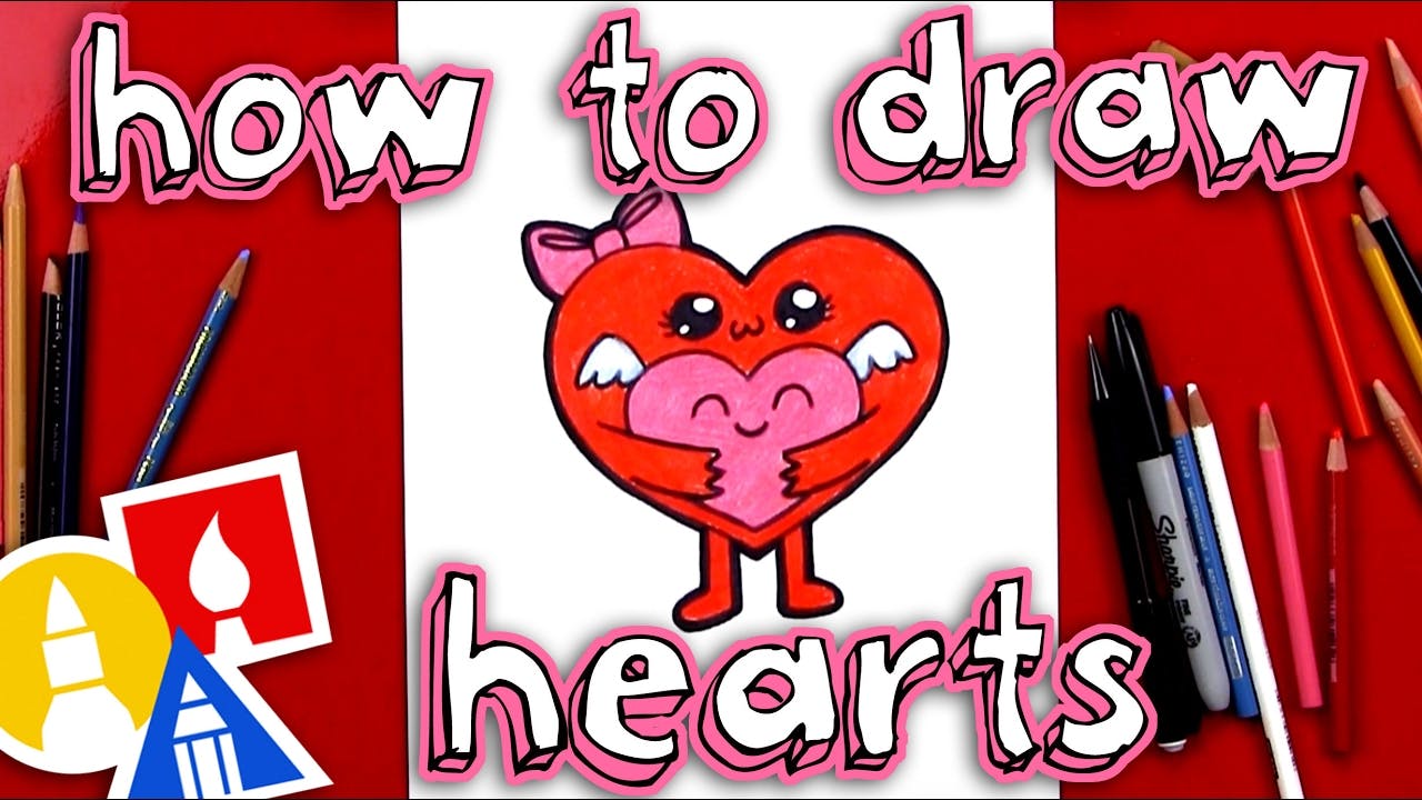 How To Draw Two Hearts For Valentines Day Art For Kids Hub