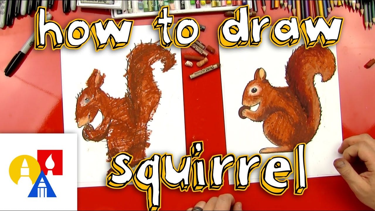 How To Draw A Squirrel - Forest - Art For Kids Hub