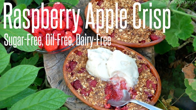 Sugar-Free Raspberry Apple Crisp - No Oil or Dairy a Healthy Treat!