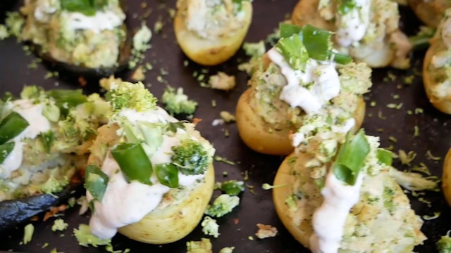 Vegan Broccoli Ranch Twice Baked Potatoes