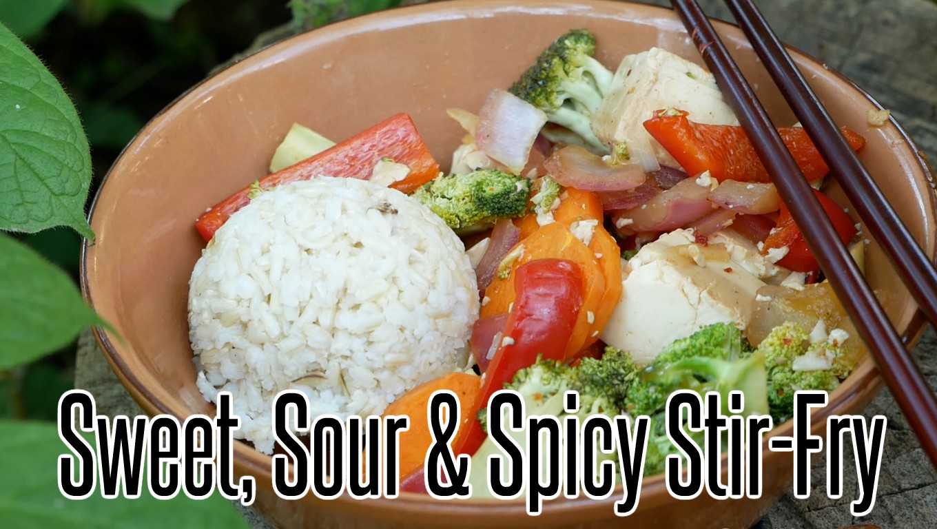 Sweet, Sour & Spicy Stir-Fry (Vegan, Gluten-Free & Oil-Free)