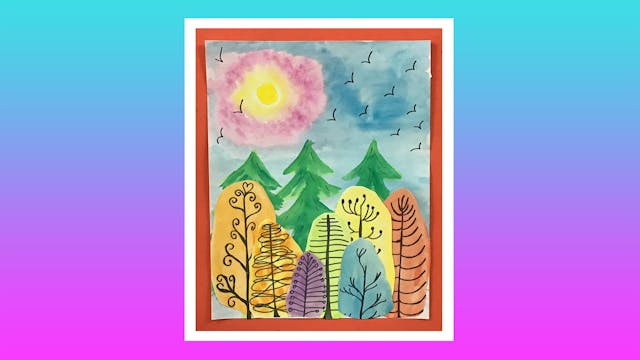 Sunset Watercolor Collage - Grades 4-6