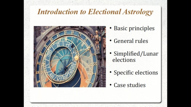 Introduction to Electional Astrology, with Elena Lumen, Ph.D. - Class 2