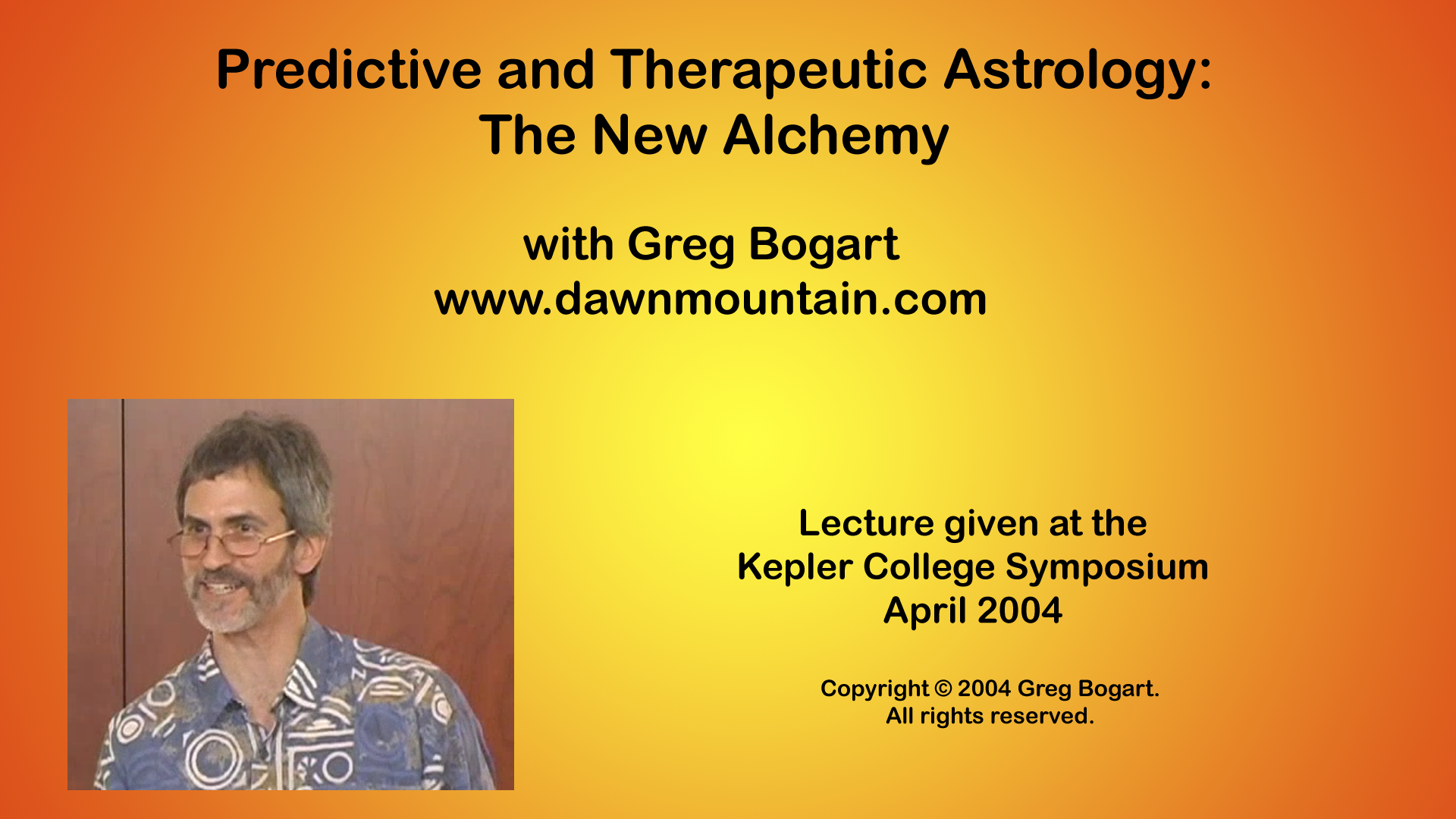Predictive and Therapeutic Astrology: The New Alchemy, with Greg Bogart