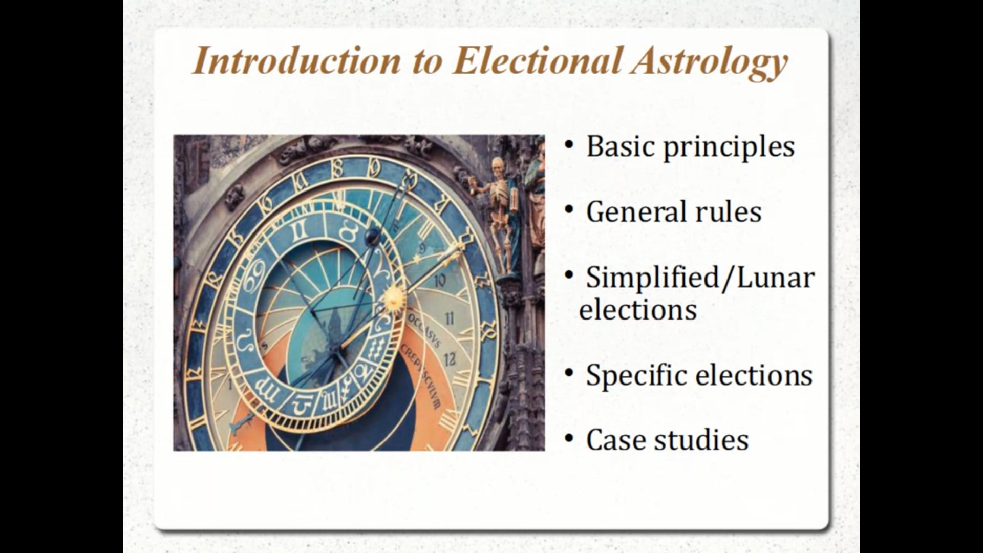 Introduction To Electional Astrology, With Elena Lumen, Ph.D. - Class 1 ...