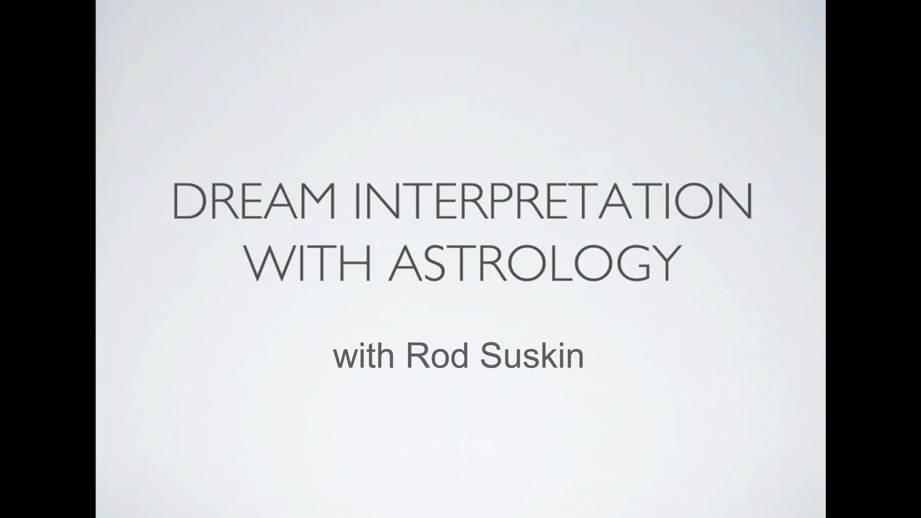 Dream Interpretation with Astrology, with Rod Suskin