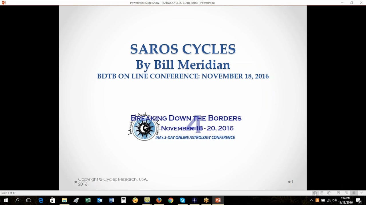 The Saros Cycle, with Bill Meridian Predictive Techniques AstrologyFlix The Astrology Video