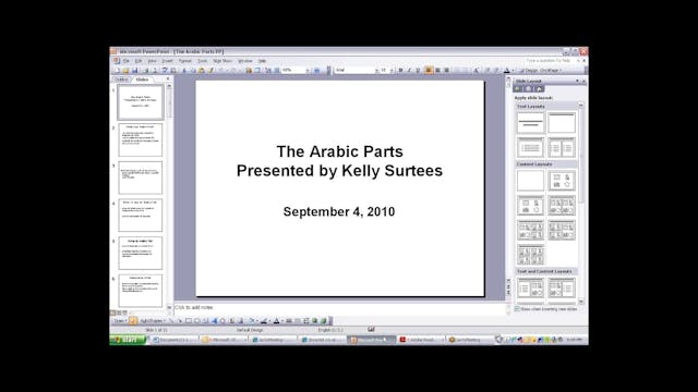The Arabic Parts, with Kelly Surtees