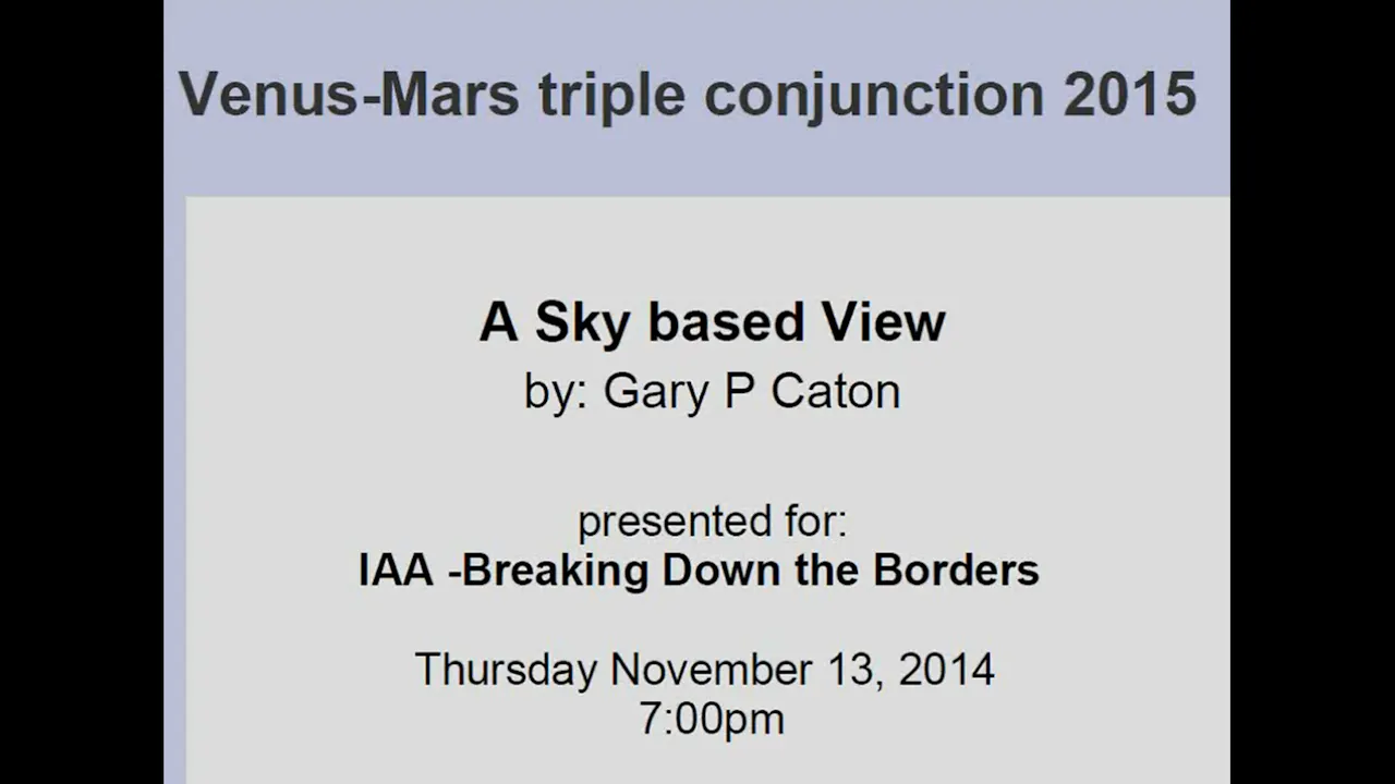 The Visual Dimensions of the Venus-Mars Cycle, with Gary P. Caton - All ...