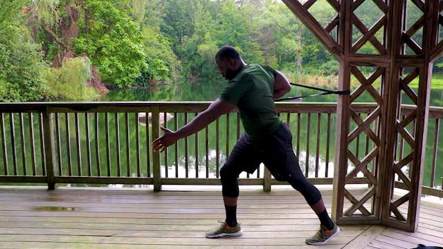 Split Stance Single Arm Cable Press