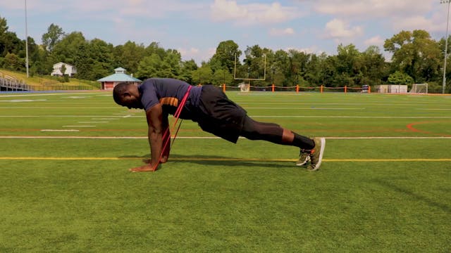 Band Straight Arm Plank