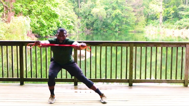 ALT LATERAL LUNGE W PULL APART