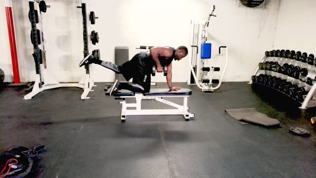 DB Bent Over Row Leg extended