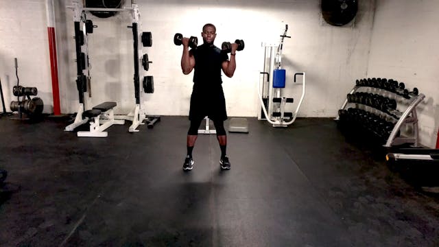 DB Squat into Bicep Curl